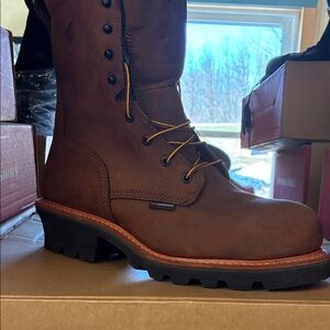 Red Wing Shoes Brown Lace-Up Work Boot with Lug Sole